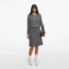 Grey Herringbone Crystal Trim Jacket Grey Herringbone Crystal Trim Jacket