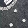 Grey Herringbone Crystal Trim Jacket Grey Herringbone Crystal Trim Jacket