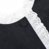 Grey Tailored Cotton Frill Mini Dress