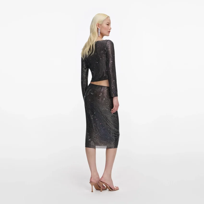 Gunmetal Rhinestone Top Gunmetal Rhinestone Top