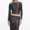 Gunmetal Rhinestone Top Gunmetal Rhinestone Top