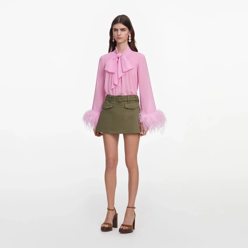 Khaki Denim Utility Skort Khaki Denim Utility Skort