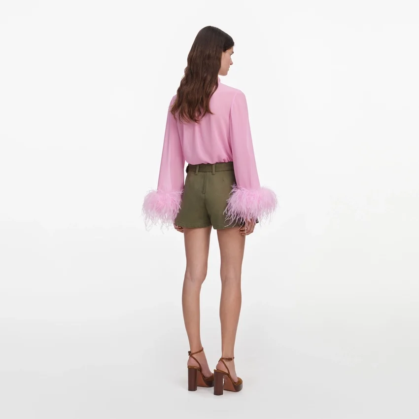 Khaki Denim Utility Skort Khaki Denim Utility Skort