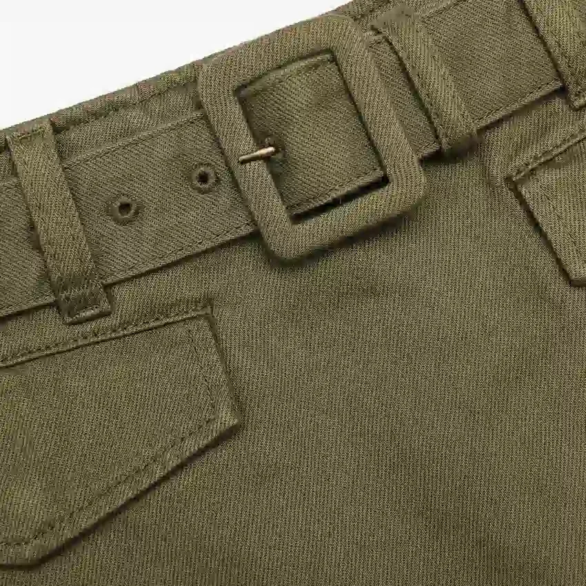 Khaki Denim Utility Skort Khaki Denim Utility Skort