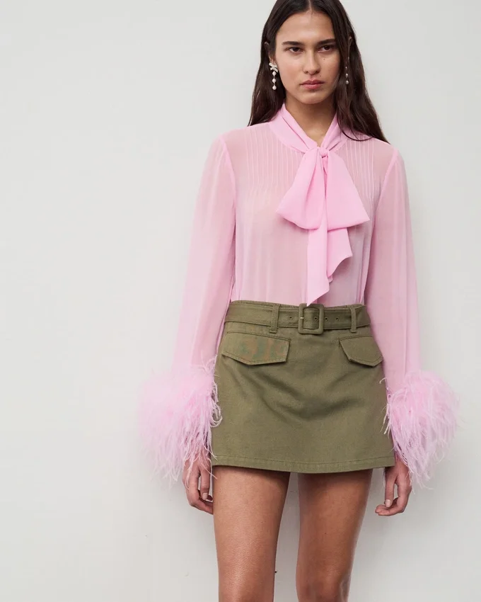 Khaki Denim Utility Skort Khaki Denim Utility Skort
