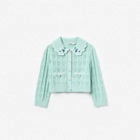 Mint Heart Knit Cardigan Mint Heart Knit Cardigan