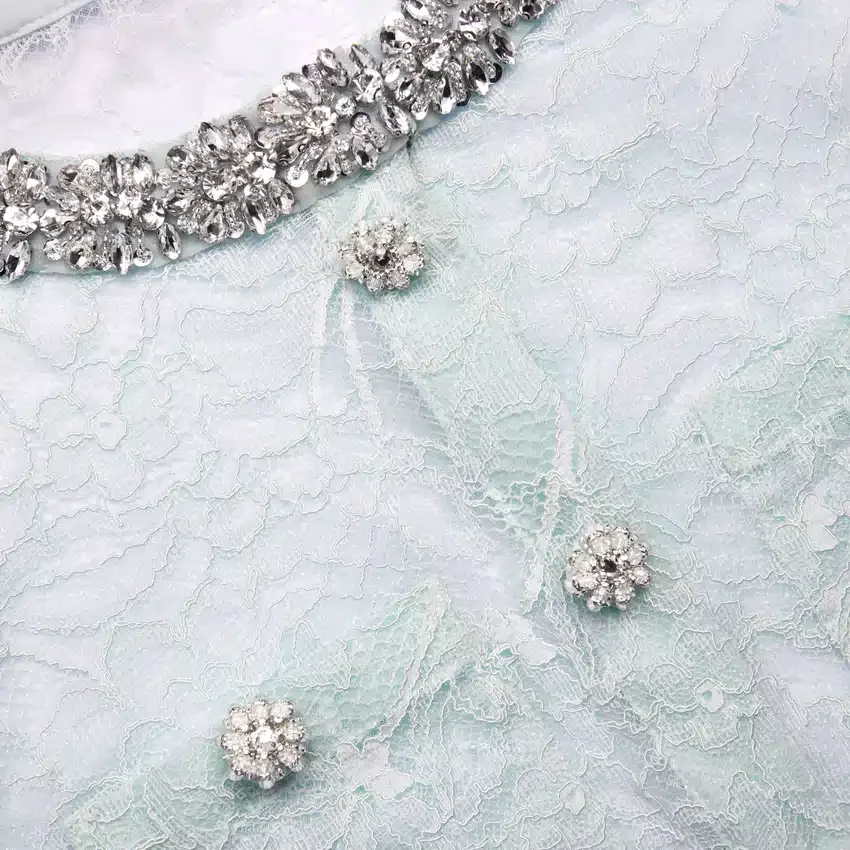 Mint Lace Crystal Embellished Jacket Mint Lace Crystal Embellished Jacket