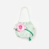 Mint Taffeta 3D Flower Pouch Bag Mint Taffeta 3D Flower Pouch Bag