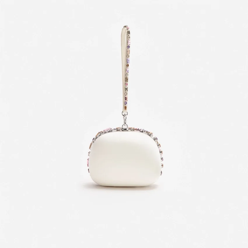 Multi Crystal Embellished Top Handle Clutch Bag Multi Crystal Embellished Top Handle Clutch Bag