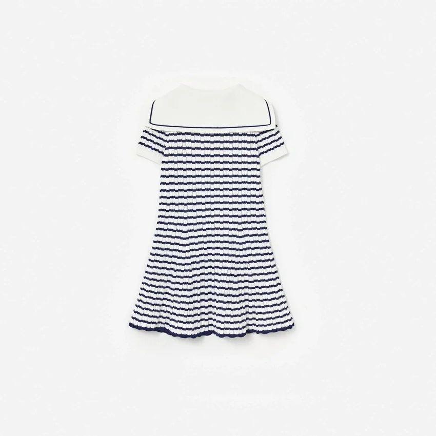 Navy And Cream Stripe Knitted Dress Navy And Cream Stripe Knitted Dress
