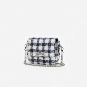 Navy Check Boucle Bag Navy Check Boucle Bag