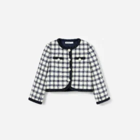Navy Check Boucle Jacket Navy Check Boucle Jacket