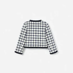 Navy Check Boucle Jacket Navy Check Boucle Jacket