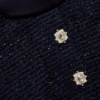Navy Metallic Boucle Jumpsuit Navy Metallic Boucle Jumpsuit