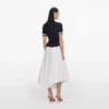 Navy Peplum Pointelle Knit Top Navy Peplum Pointelle Knit Top