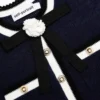 Navy Peplum Pointelle Knit Top Navy Peplum Pointelle Knit Top