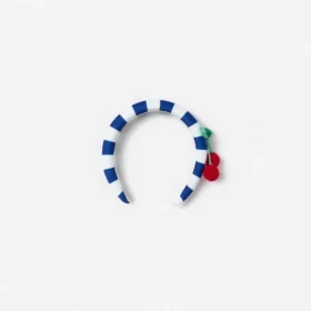 Navy Striped Cherry Motif Headband Navy Striped Cherry Motif Headband