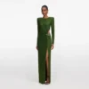 Olive Rhinestone Embellished Maxi Dress