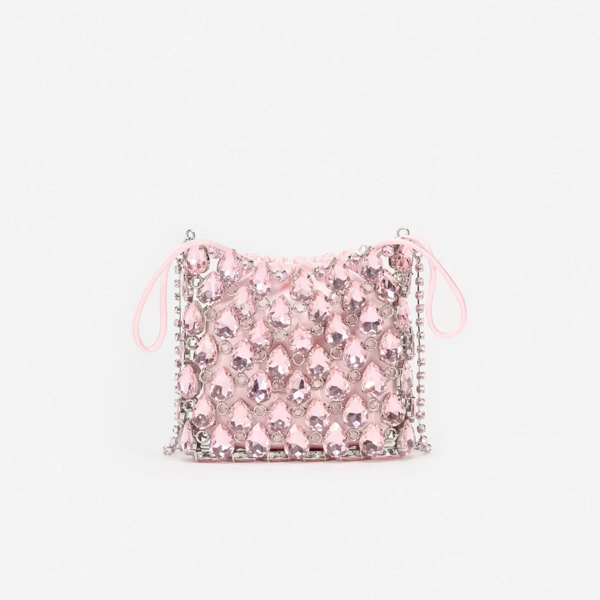 Pink Crystal Chainmail Mini Bag Pink Crystal Chainmail Mini Bag