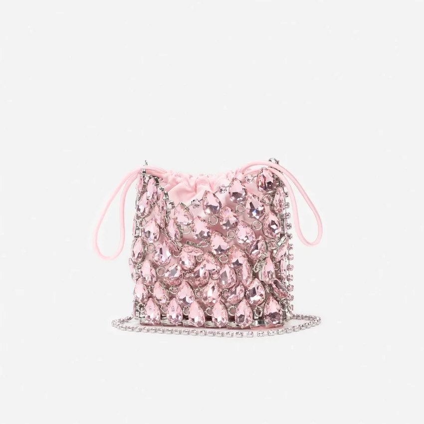 Pink Crystal Chainmail Mini Bag Pink Crystal Chainmail Mini Bag