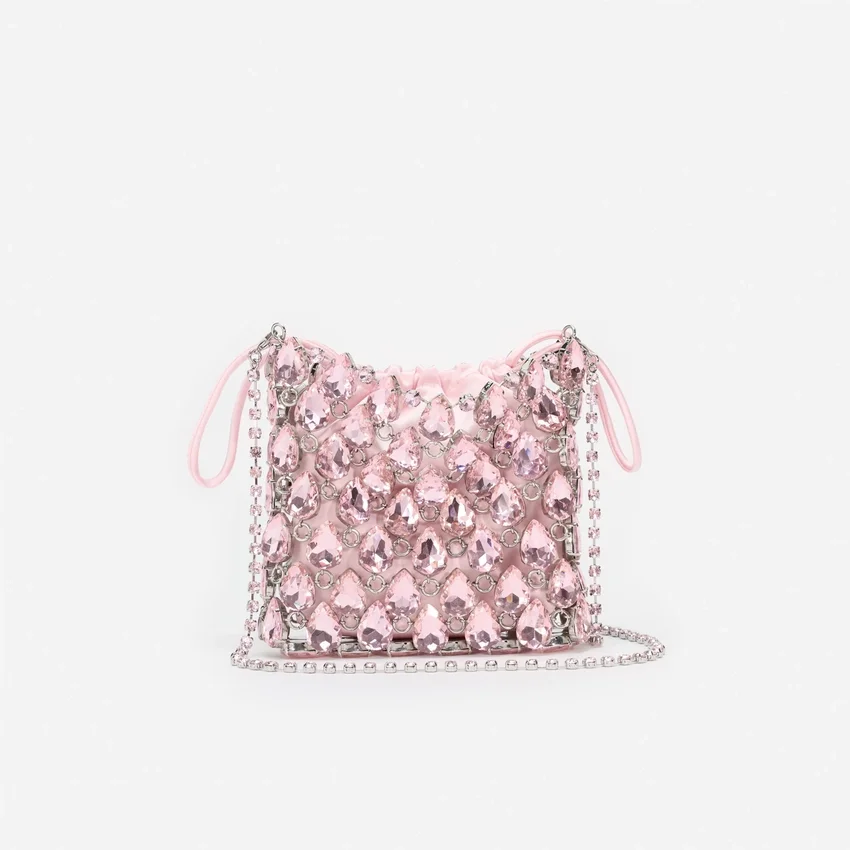 Pink Crystal Chainmail Mini Bag Pink Crystal Chainmail Mini Bag