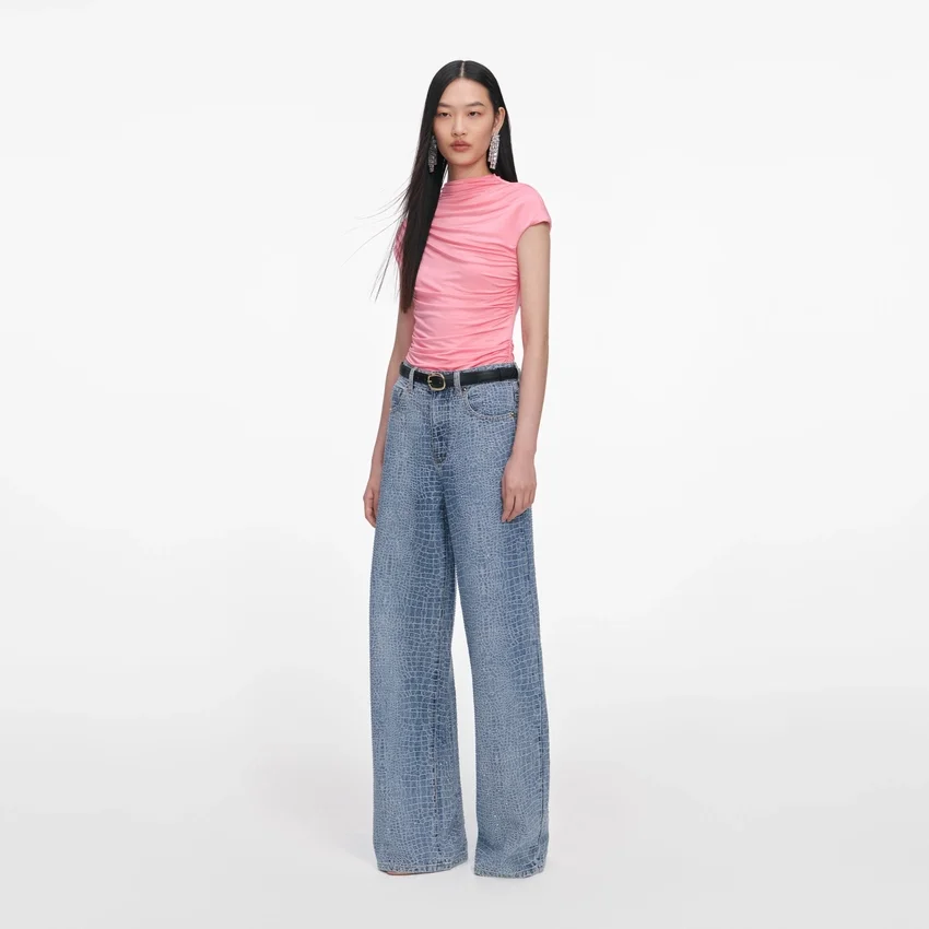 Pink Jersey Gathered Top Pink Jersey Gathered Top