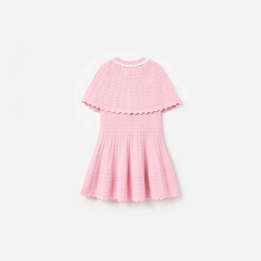 Pink Knitted Cape Dress Pink Knitted Cape Dress