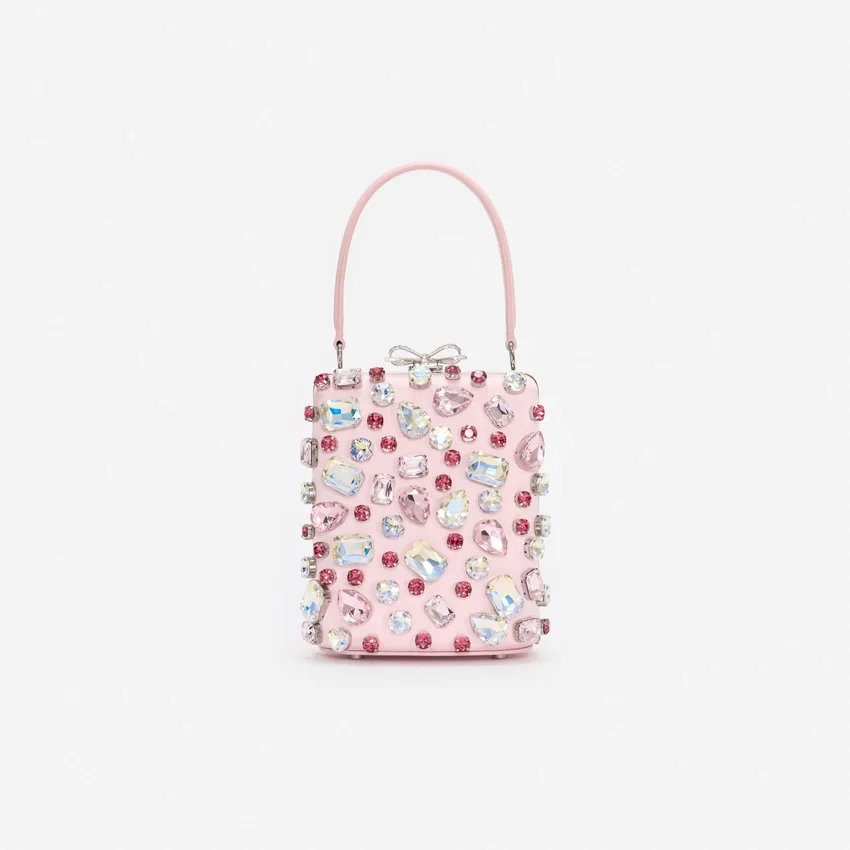 Pink Multi Crystal Mini Bow Bag Pink Multi Crystal Mini Bow Bag