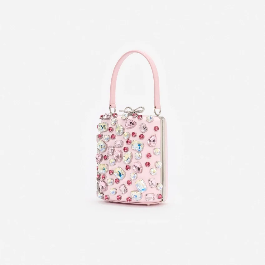 Pink Multi Crystal Mini Bow Bag Pink Multi Crystal Mini Bow Bag