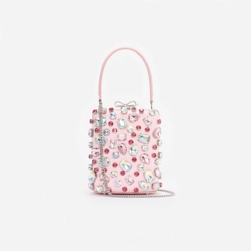 Pink Multi Crystal Mini Bow Bag Pink Multi Crystal Mini Bow Bag