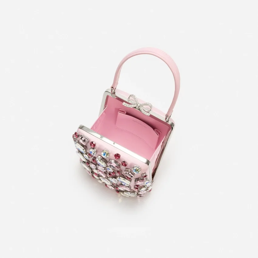 Pink Multi Crystal Mini Bow Bag Pink Multi Crystal Mini Bow Bag