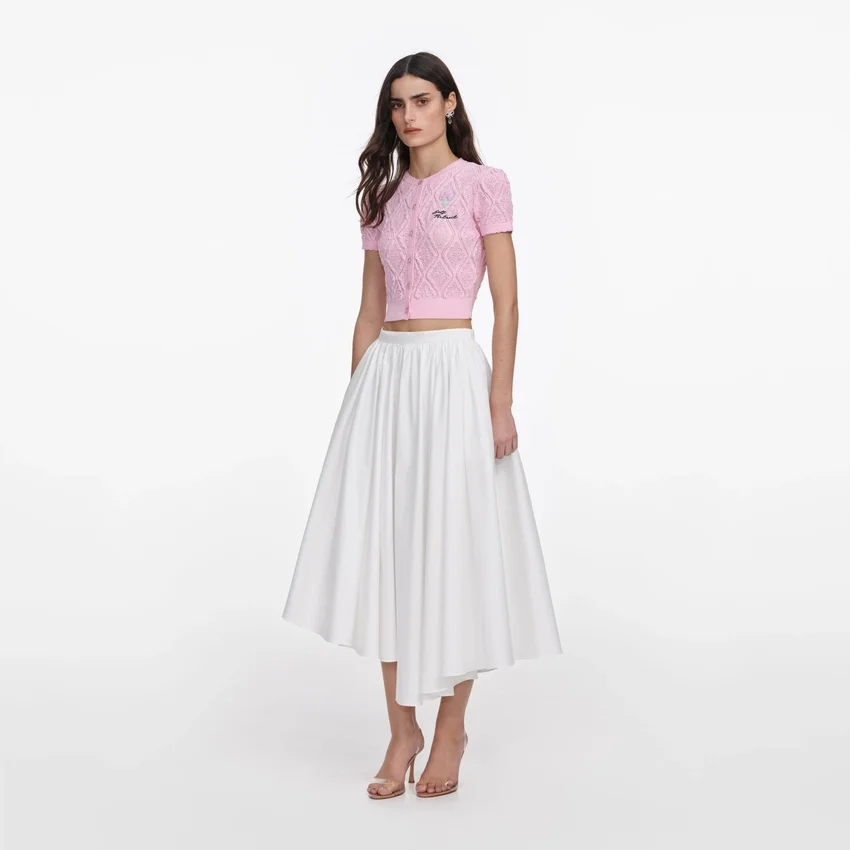 Pink Pointelle Knit Top Pink Pointelle Knit Top