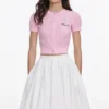 Pink Pointelle Knit Top Pink Pointelle Knit Top
