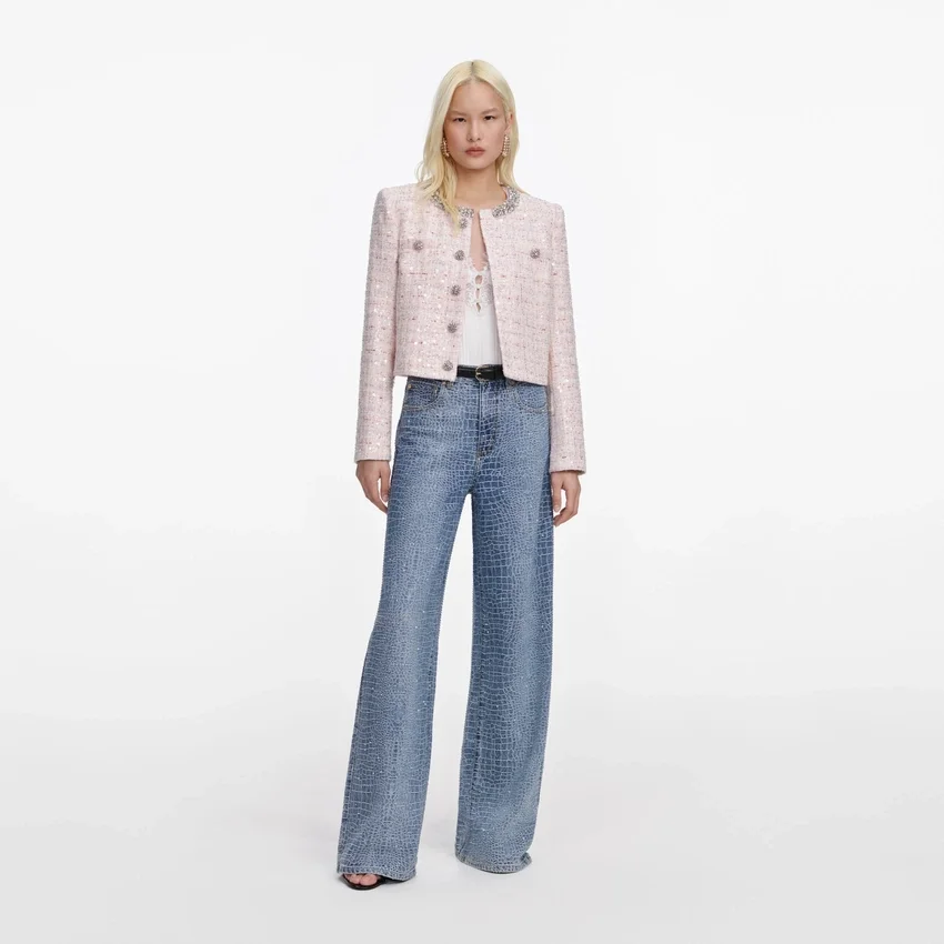 Pink Sequin Boucle Jacket Pink Sequin Boucle Jacket
