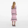 Pink Stripe Knit Midi Dress