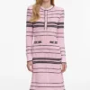 Pink Stripe Knit Midi Dress