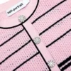 Pink Stripe Knit Midi Dress