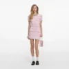 Pink Textured Knit Mini Dress