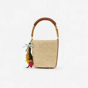 Raffia Charm Bucket Bag Raffia Charm Bucket Bag