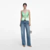 Green Satin Lace Top Green Satin Lace Top