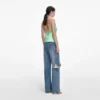 Green Satin Lace Top Green Satin Lace Top