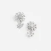 Silver Flower Crystal Earrings Silver Flower Crystal Earrings