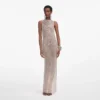 Silver Rhinestone Drape Maxi Dress Silver Rhinestone Drape Maxi Dress
