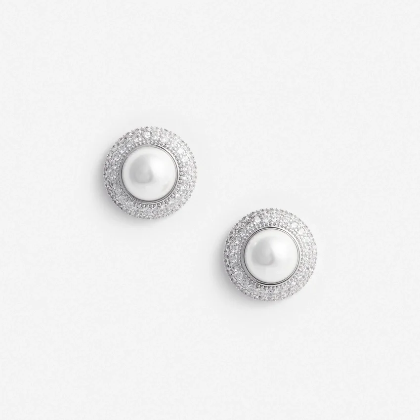 Small Crystal Pearl Earrings Small Crystal Pearl Earrings