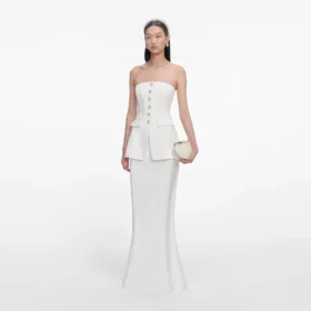 White Bandeau Maxi Dress