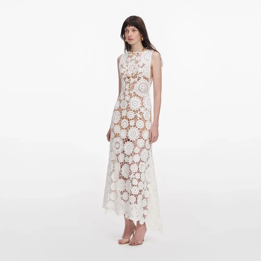 White Crochet Maxi Dress White Crochet Maxi Dress