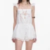 White Embroidered Playsuit White Embroidered Playsuit