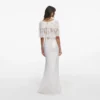 White Fine Lace Satin Maxi Dress