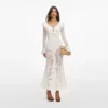 White Floral Crochet Midi Dress White Floral Crochet Midi Dress