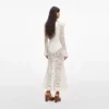 White Floral Crochet Midi Dress White Floral Crochet Midi Dress